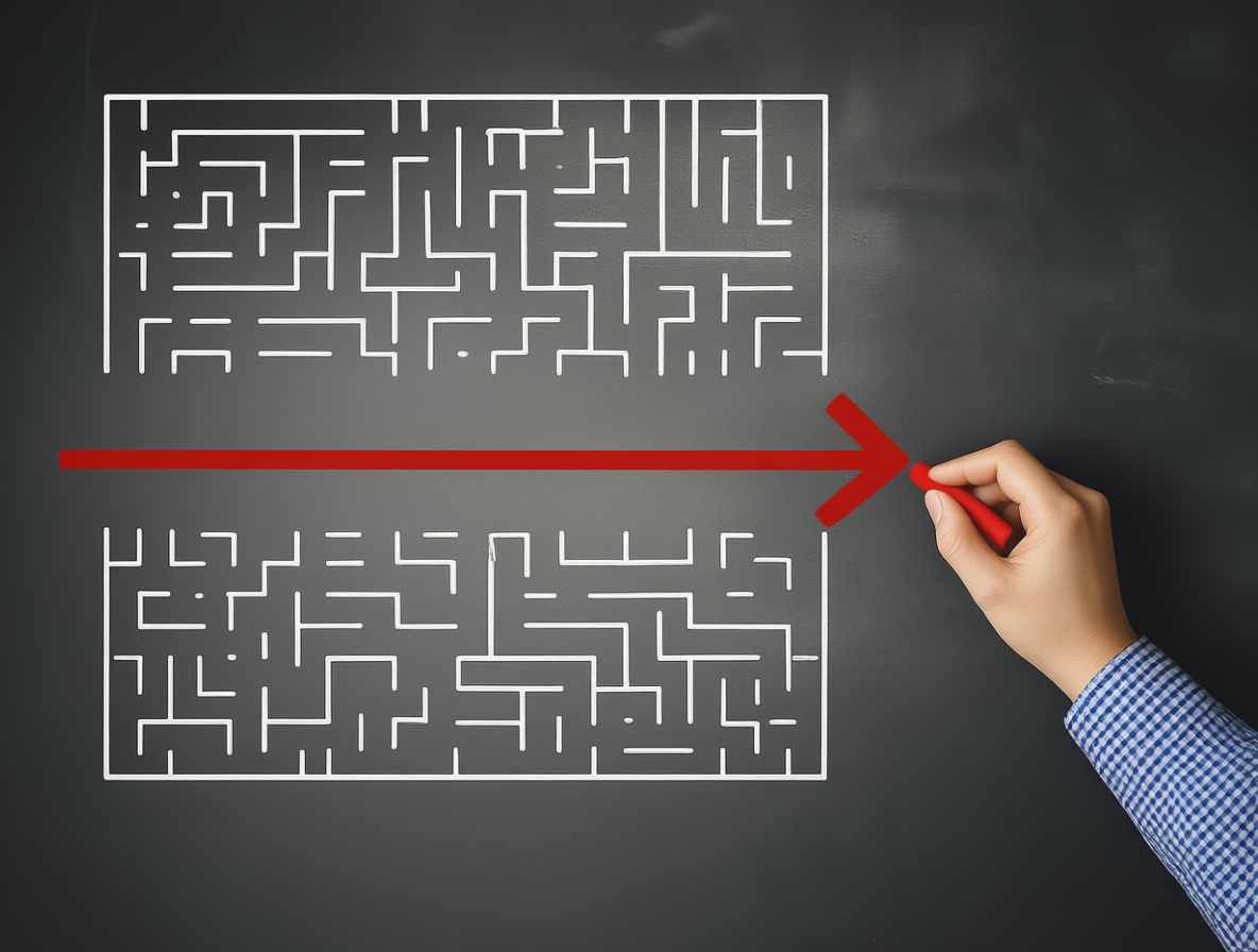 A winding path representing the path of least resistance in data engineering